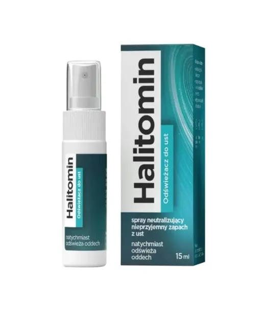 Halitomin Odświeżacz do ust Spray neutralizujący nieprzyjemny zapach 15 ml