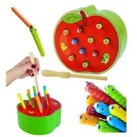 zlap-robaczka-gra-zrecznosciowa-magnetyczna-drewniane-jablko-montessori