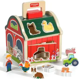 sorter-drewniany-farma-kostka-edukacyjna-zwierzeta-zrecznosciowa
