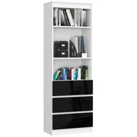 regal-biurowy-60cm-bialy-czarny-polysk-klio-ac-6-kolorow