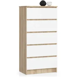 komoda-5s-60cm-dab-sonoma-bialy-klio-k60-ac-9-kolorow