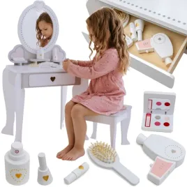 drewniana-toaletka-dla-dziewczynki-z-krzeselkiem-lustro-akcesoria-szuflada