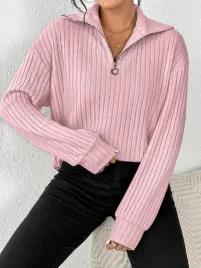 bluza-prazkowana-oversize-rozowa-z-zamkiem-stojka-na-jesien-casual-shein-xs