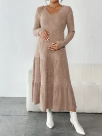 sukienka-ciazowa-dzianinowa-prazkowana-maxi-brazowa-casual-shein-m-38