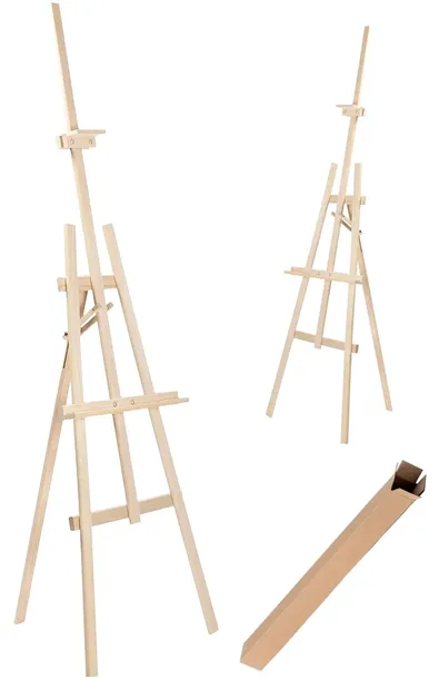 PLENEROWA DREWNIANA TRÓJNOŻNA SZTALUGA BUKOWA 177cm SZTALUGI