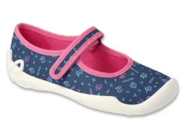 befado-balerinki-granatowe-w-kwiaty-kapcie-do-przedszkola-r-25