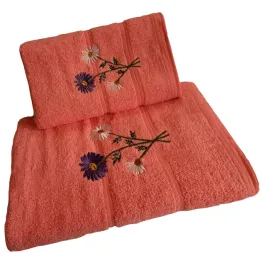recznik-kapielowy-frotte-50x100-bawelna-lososiowy-rb50100-23-kwiatki