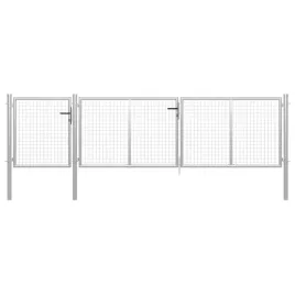 brama-ogrodzeniowa-stal-400-x-75-cm-srebrna