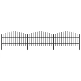 panele-ogrodzeniowe-z-grotami-stal-075-1-x-51-m-czarne