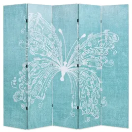 skladany-parawan-200x170-cm-niebieski-z-motylem