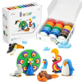 hey-clay-mega-zestaw-masa-plastyczna-ptaki-zwierzeta-akcesoria-18-kubeczkow