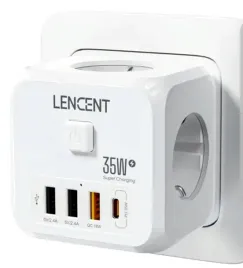 gniazdo-rozgaleznik-lencent-7w13x-schuko-3x-usb-a1x-usb-c-pd-35w