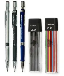 3x-olowek-automatyczny-3-kolory-wraz-z-2x-zapasem-wkladow-2-mm-2b-12szt