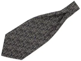 granatowy-fular-we-wzor-brazowe-listki-f143