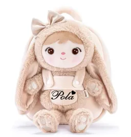 metoo-plecak-lala-personalizowany-puchata-krolisia-bezowa-2w1-imie-gratis