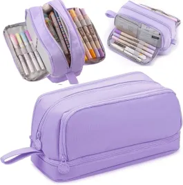 piornik-fioletowy-czterokomorowy-wielofunkcyjny-pojemny-szkola-saszetka