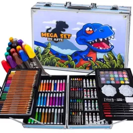 zestaw-artystyczny-do-malowania-rysowania-farby-flamastry-kredki-dinozaur