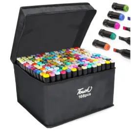 markery-alkoholowe-168-szt-flamastry-mazaki-pisaki-dwustronne-pro-torba
