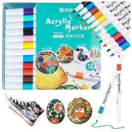 markery-akrylowe-do-tkanin-kamieni-ubran-12-sztuk-wodoodporne-pisaki-mazaki