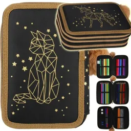 piornik-trzykomorowy-z-wyposazeniem-dla-dziewczynki-zloty-kotek-jednorozec