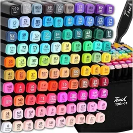 markery-alkoholowe-100-szt-flamastry-mazaki-pisaki-dwustronne-pro-torba