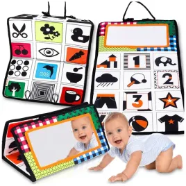 ksiazeczka-kontrastowa-dla-niemowlat-z-lusterkiem-sensoryczna-skladana-0