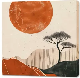 obraz-100x100cm-afrykanski-zachod-slonca
