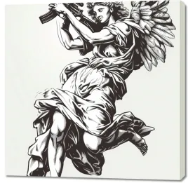 obraz-100x100cm-aniol-wojny