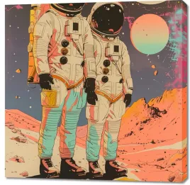 obraz-100x100cm-astrounauci-kosmonauci