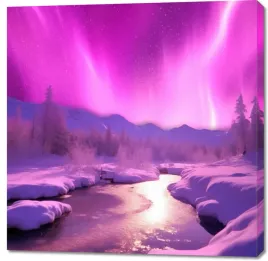obraz-100x100cm-aurora-nad-niebiem