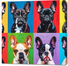 obraz-100x100cm-buldogi-francuskie