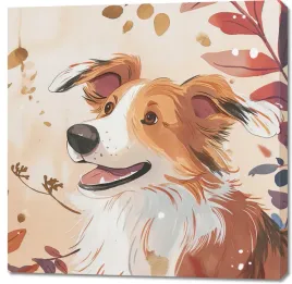 obraz-100x100cm-collie-jesienna-pora