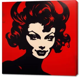 obraz-100x100cm-czerwona-diablica