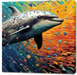 obraz-100x100cm-delfin-w-palecie-barw