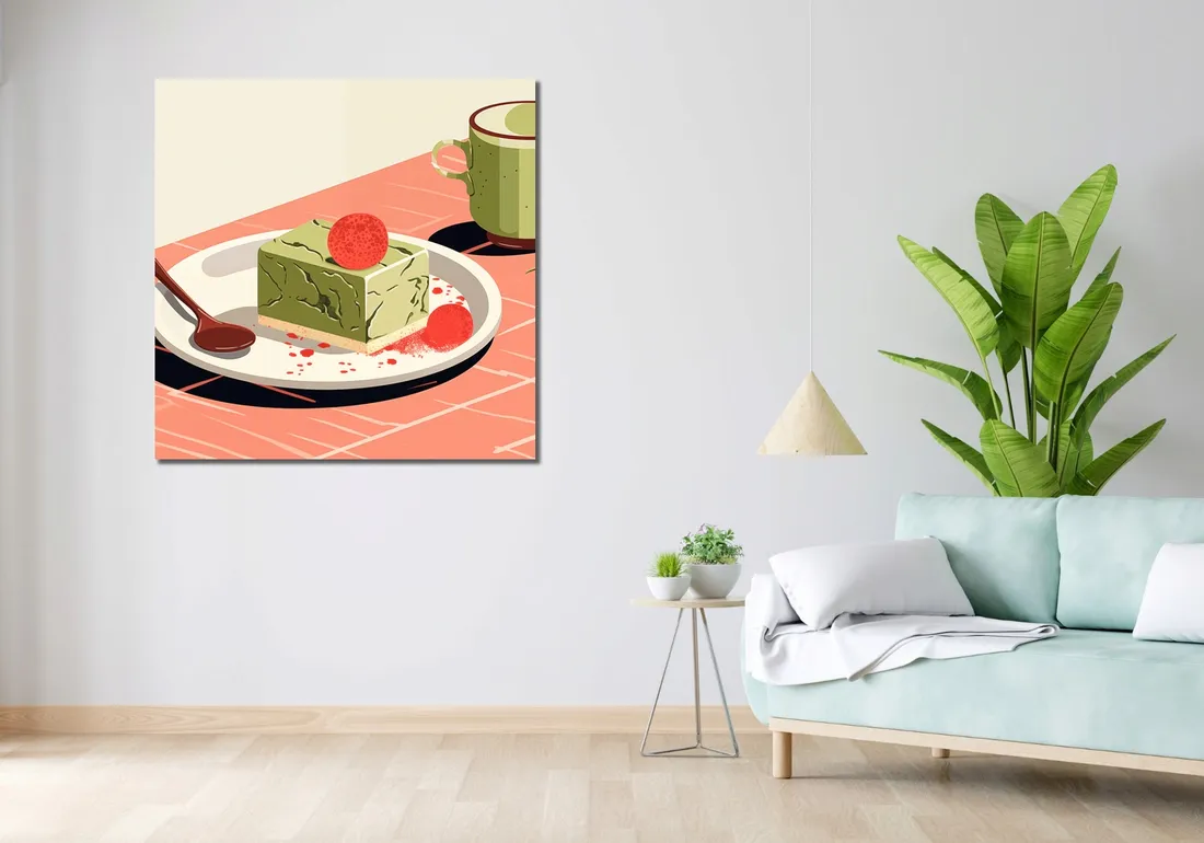 obraz-100x100cm-deser-matcha