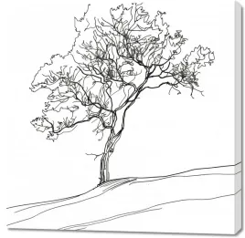 obraz-100x100cm-drzewo-w-zarysie