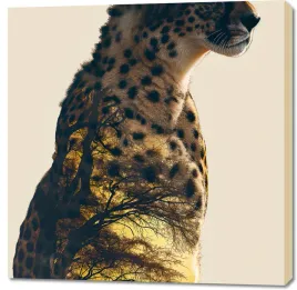 obraz-100x100cm-gepard-duch-sawanny