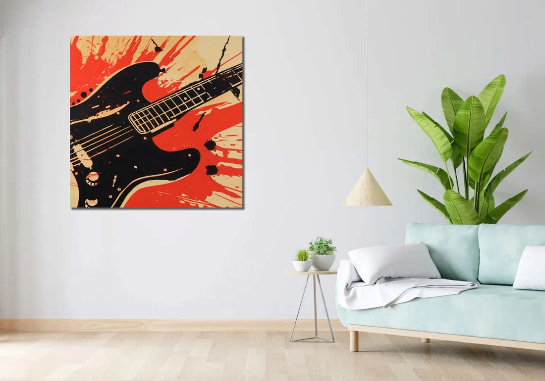 obraz-100x100cm-gitara-elektryczna
