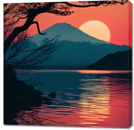 obraz-100x100cm-gora-wieczorem
