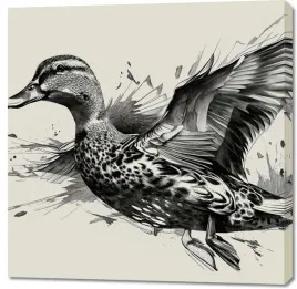 obraz-100x100cm-gracja-kaczki-w-locie