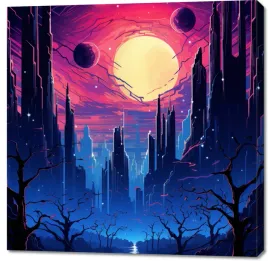 obraz-100x100cm-gwiezdziste-miasto