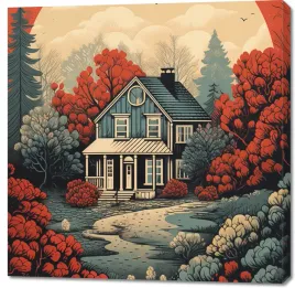 obraz-100x100cm-idylla-rustykalna