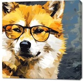 obraz-100x100cm-intelektualny-psiak