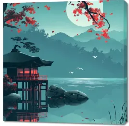obraz-100x100cm-japonski-pawilon