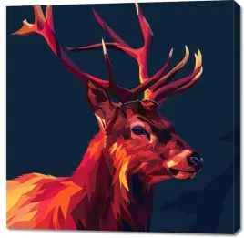 obraz-100x100cm-jelen-w-geometrii