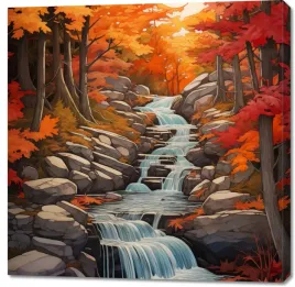 obraz-100x100cm-jesienne-wodospady