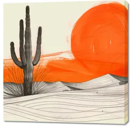 obraz-100x100cm-kaktus-saguaro