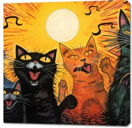 obraz-100x100cm-kocie-koncertowanie