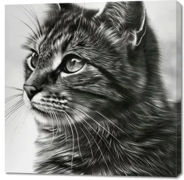 obraz-100x100cm-kocie-wpatrzenie