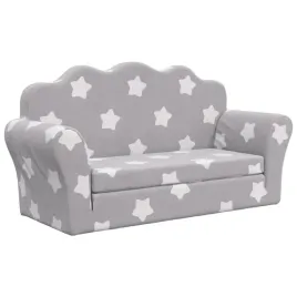 miekka-sofa-dziecieca-2-osobowa-pluszowy-jasnoszary-94x48x34-cm